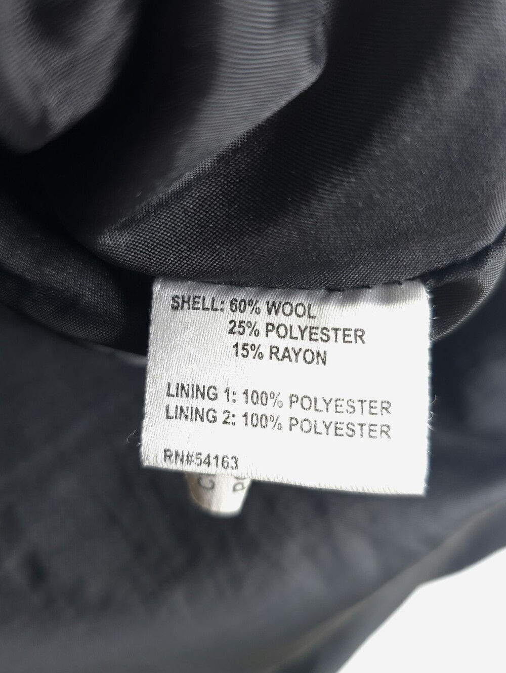 Calvin Klein Wool Blend Zip Front Coat Size 10 Black - Picture 4 of 7